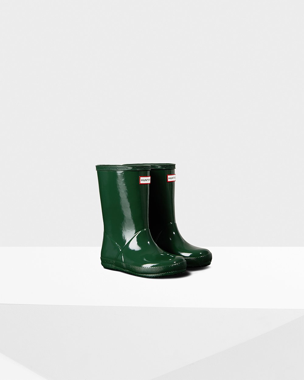 Kids Hunter Original First Classic Gloss - Rain Boots Green - 7309-IRFWP